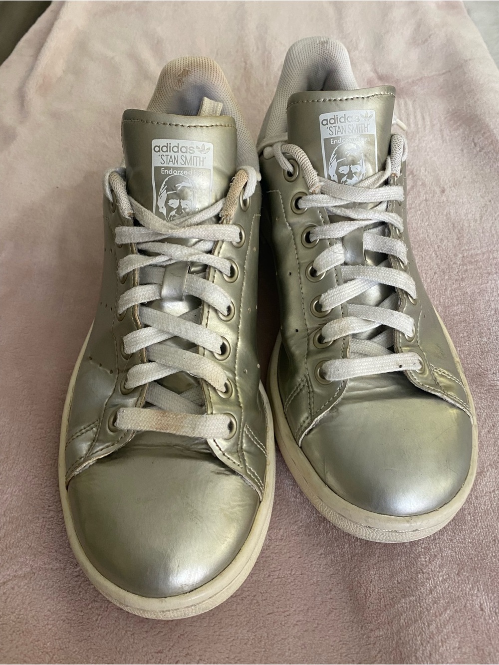 adidas Stan Smith Sneaker Silver Metallic Women Size 8.5